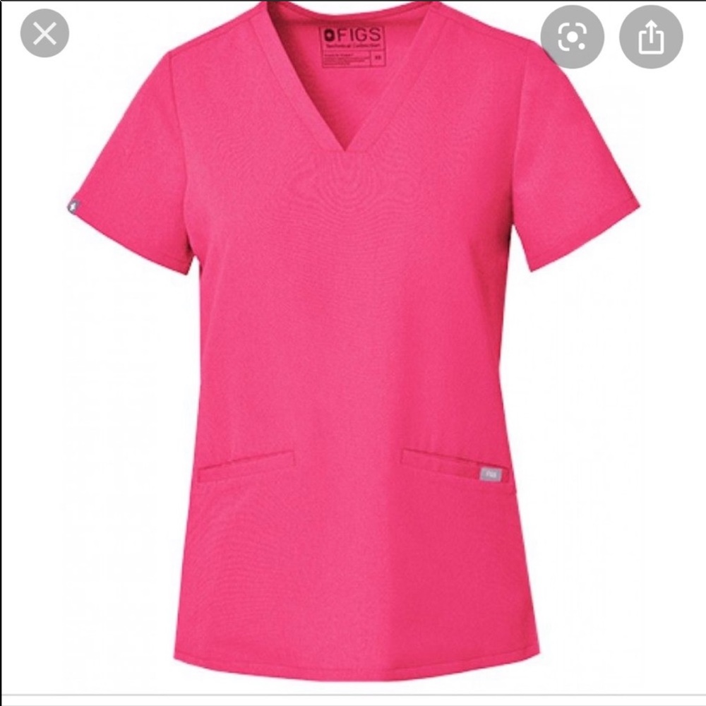 FIGS Hot Pink Casma Top